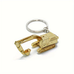 Alloy 3D Excavator Keychain Car Bag Decoration Ornament Gift