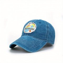 Embroidery Baseball Cap Cartoon Washed Distressed Dad Hat