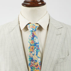 Colorful Floral Tie for Men Y2K Party Style
