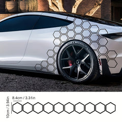 10pcs Reflective Body Stickers & Side Skirt Stickers DIY Combo 3.94in & 3.31in