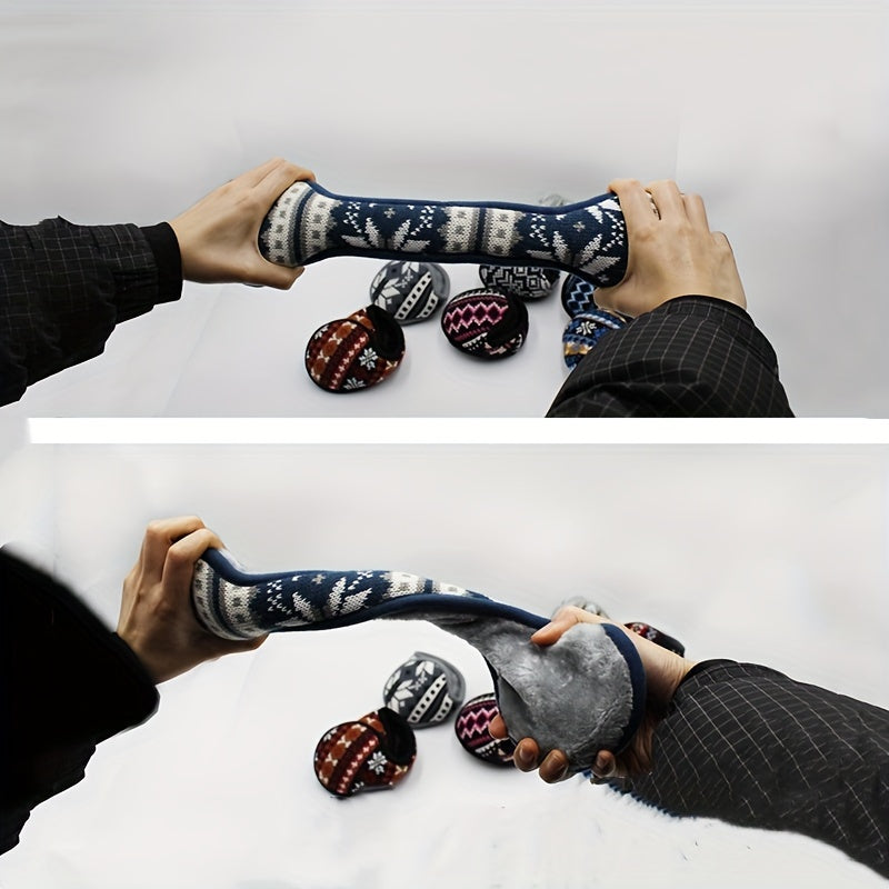 Festive Holiday Earmuffs Snowflake & Star Patterns