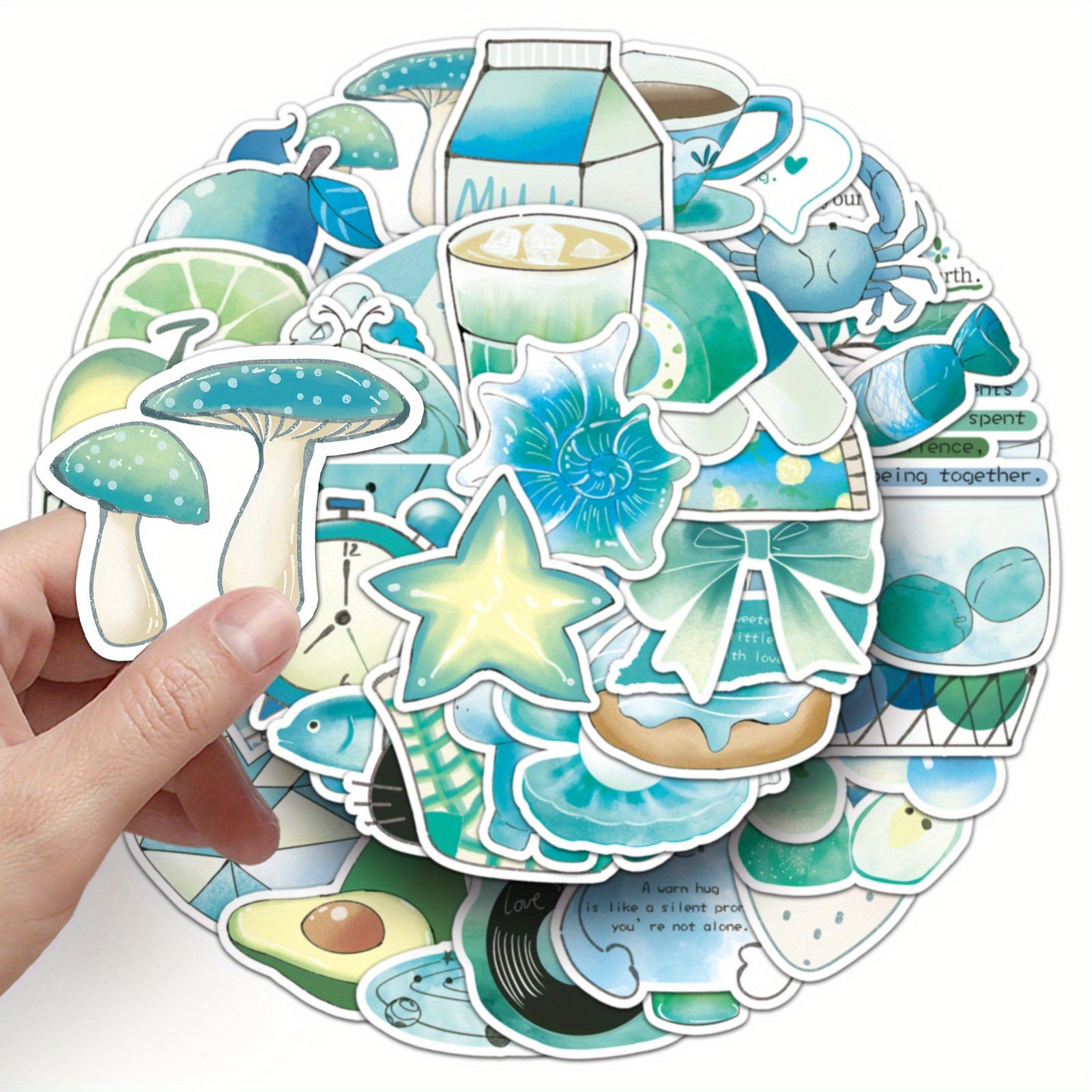 50pcs Cartoon Graffiti Stickers, Self Adhesive, Mixed Colors, Irregular Shapes