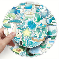 50pcs Cartoon Graffiti Stickers, Self Adhesive, Mixed Colors, Irregular Shapes