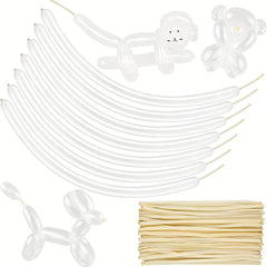 100pcs Transparent Long Balloons DIY Twisting Animal Balloons Thickened Latex