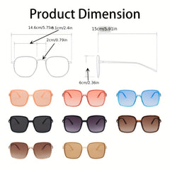 Gradient Lens Sunglasses Square Frame UV Protection