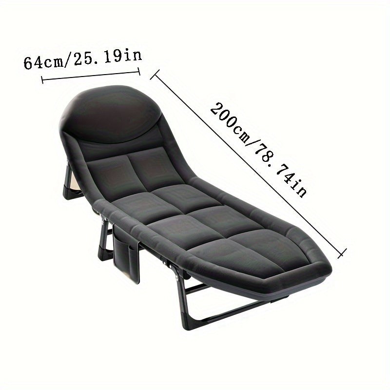 Portable Folding Bed Single Person Lounge Chair Office Travel