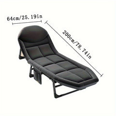 Portable Folding Bed Single Person Lounge Chair Office Travel