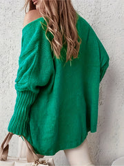  Casual Sweater Women's Solid Cable Knit V Neck Jumper