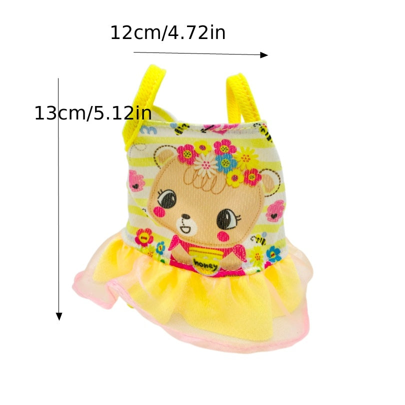 Little Bear Flower Pattern Dress for 30-48 cm Dolls