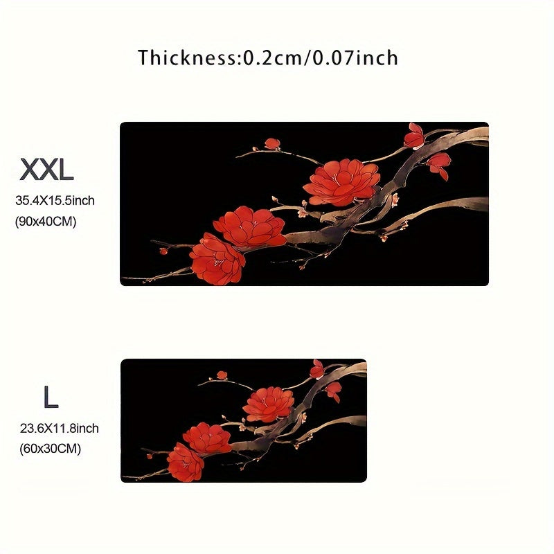 Japan Red Sakura Mouse Pad Laptop Gaming Accessory