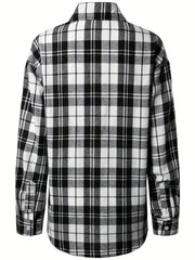 Plaid Long Sleeve Shirt Outdoor Casual Loose Shirt