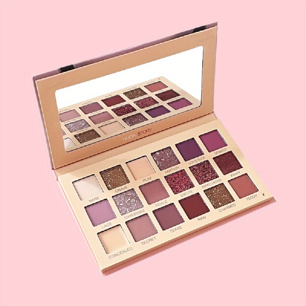 Desert Rose Eyeshadow Palette 18 Colors Earth Tone Pearly Matte Finish