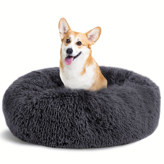 Plush Washable Dog Bed Soft Donut Bed Sleeping Mat