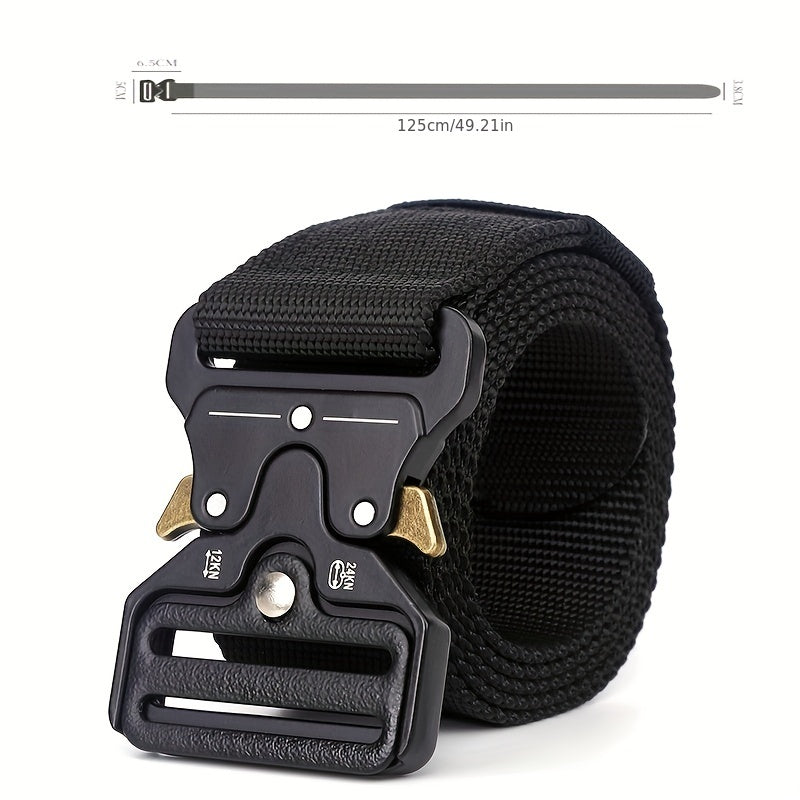 21inch Men's Nylon Tactical Belt Quick Release Buckle Elastic Stretch Canvas Web