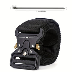 21inch Men's Nylon Tactical Belt Quick Release Buckle Elastic Stretch Canvas Web
