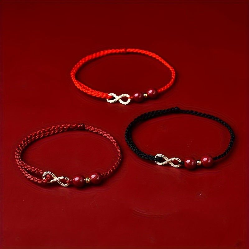 Red String Cinnabar Beads Good Luck Bracelets for Women Men