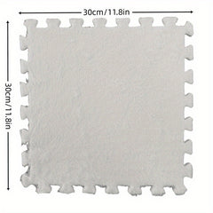5pcs Anti-fall Bedside Mat Plush Foam Floor Mat Splicing Carpet