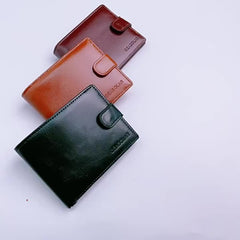 Men's Short Horizontal Wallet Retro Buckle Multifunctional Change Money Bag