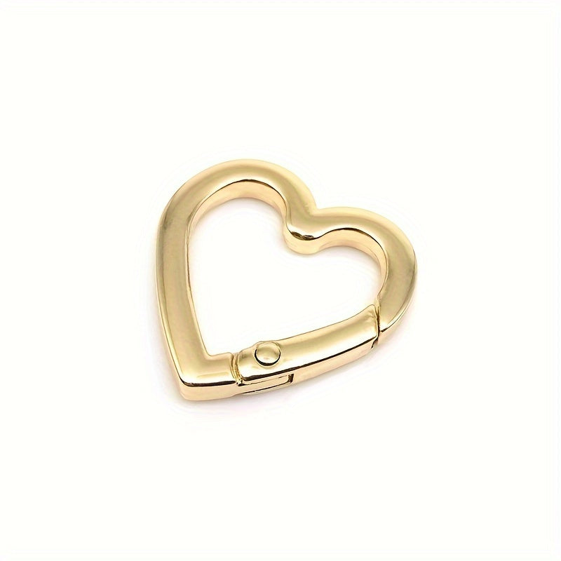 2pcs Heart Shaped Spring Buckle O Ring Openable Handbag Belt Strap