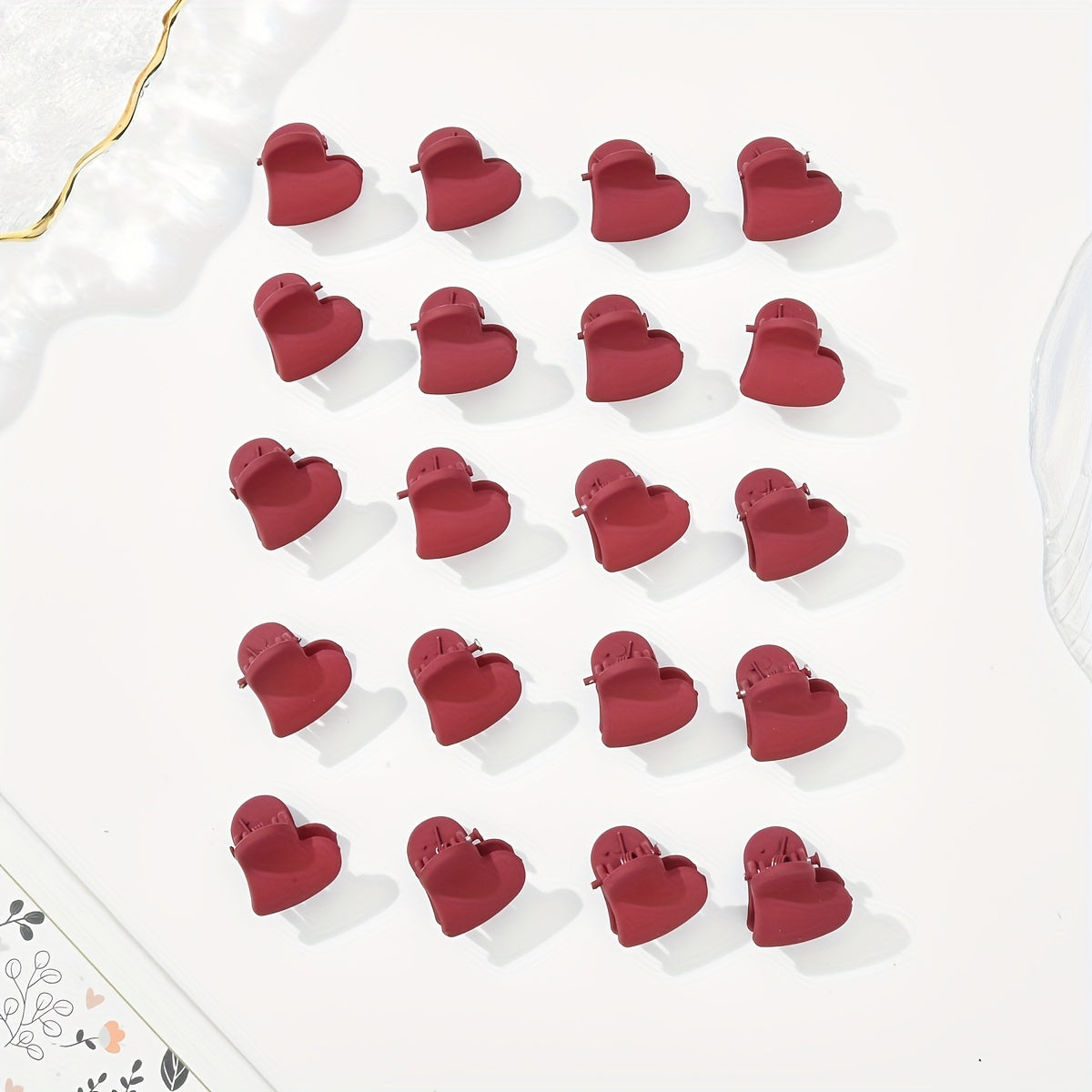 20pcs Heart Shaped Nonslip Hair Claw for Women Girls Baby Sweet Hair Clip