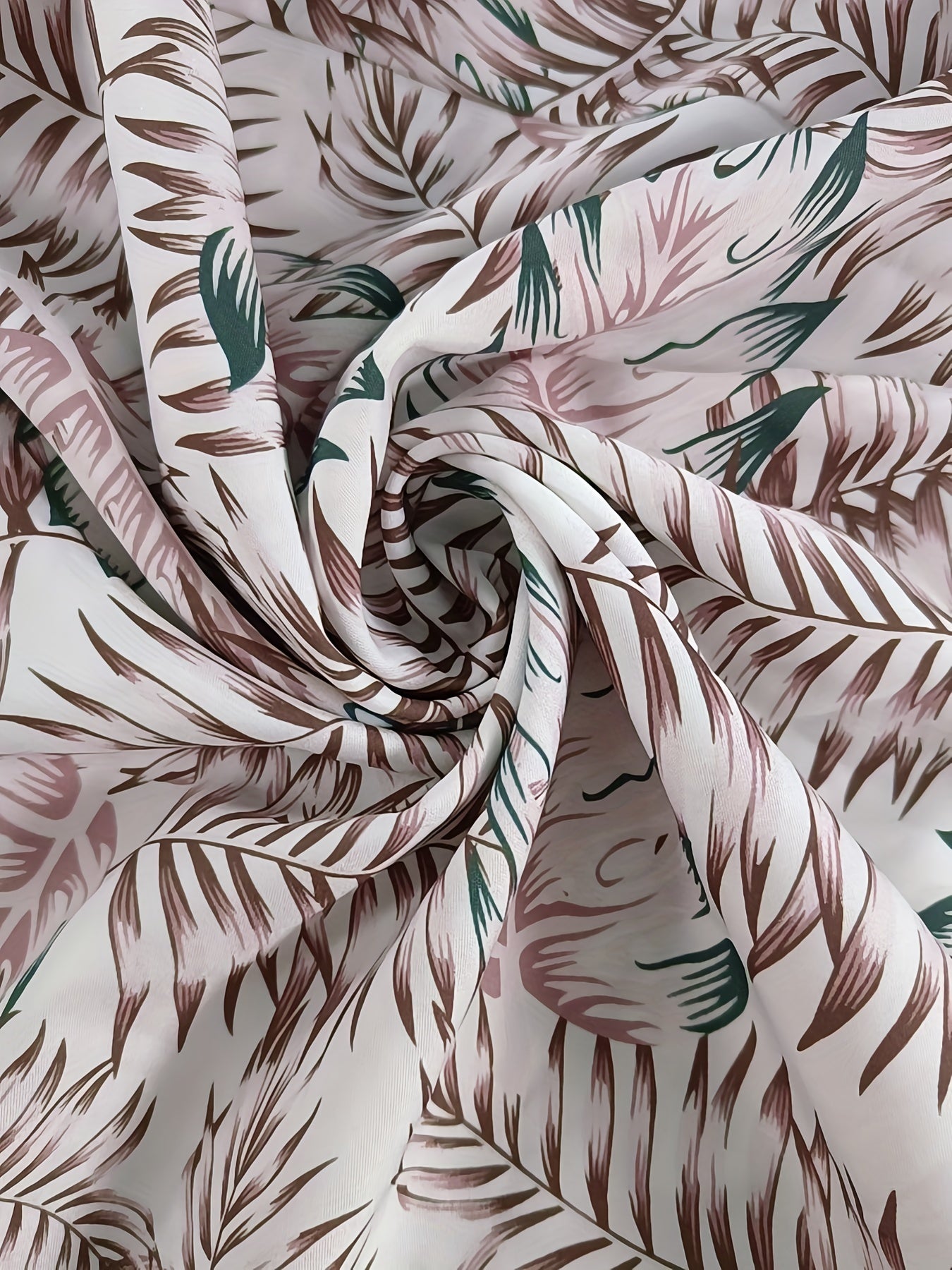  Allover Leaf Print Tank Jumpsuit