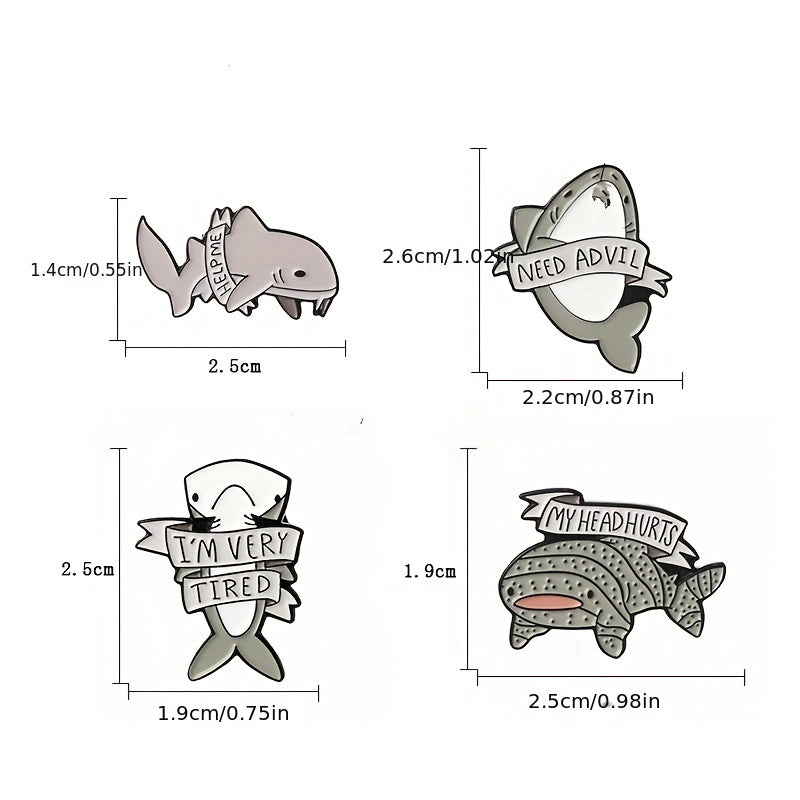 Shark Dolphin Marine Life Brooch Men's Jewelry