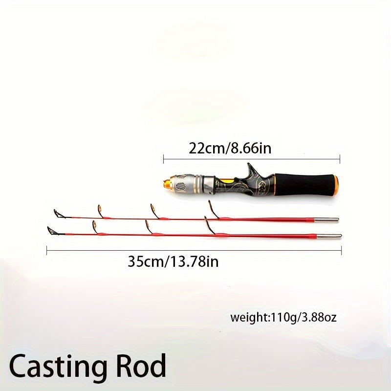 Portable Ice Fishing Spinning Casting Rod Plug-in  Short Length