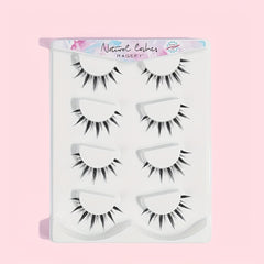 4 Pairs 3D Fiber Faux Mink Lashes C Curling Thick False Eyelashes
