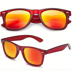 Translucent Frame Colorful Mirror Sunglasses UV Protection for Men
