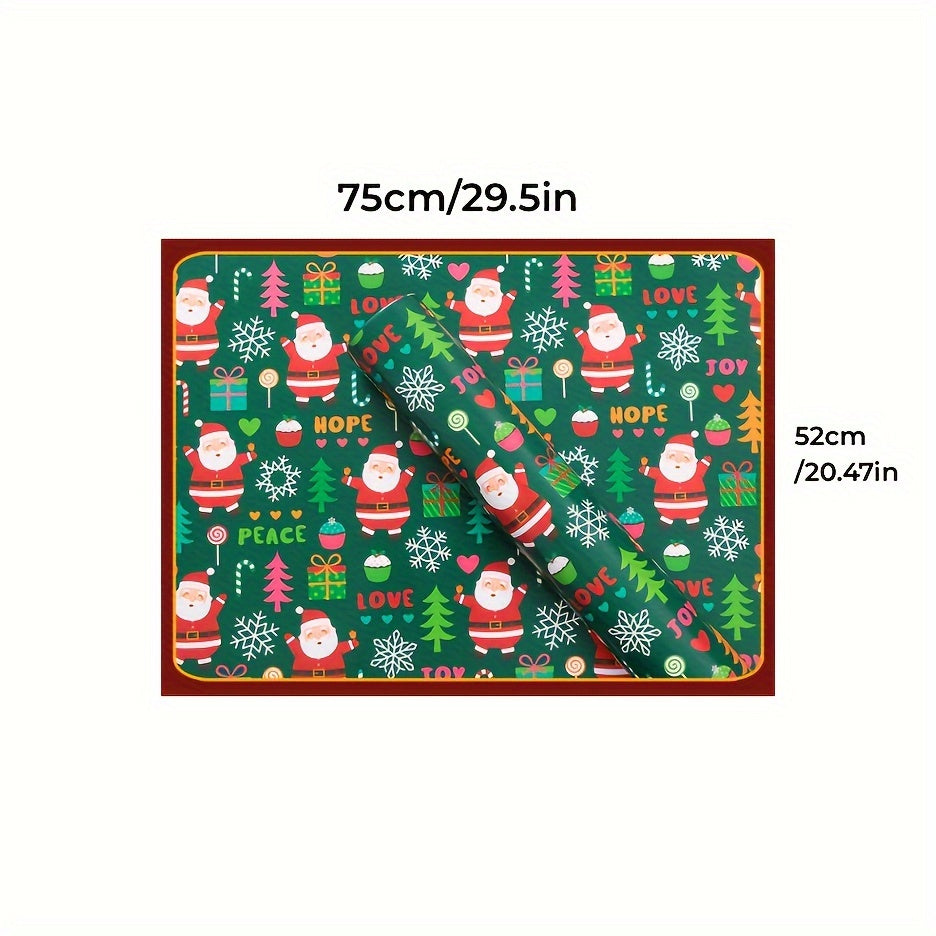 5pcs Cartoon Christmas Wrapping Paper - Multiple Patterns for Christmas Decorati