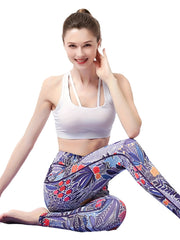 Plant Graphic Yoga Pants Tummy Control Leggings Women's Activewear