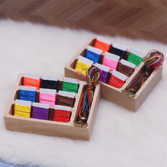 Mini Dollhouse Sewing Box Model Ornament Home Scene Prop Collectible Gift