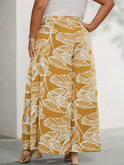  Tropical Print High Rise Wide Leg Trousers