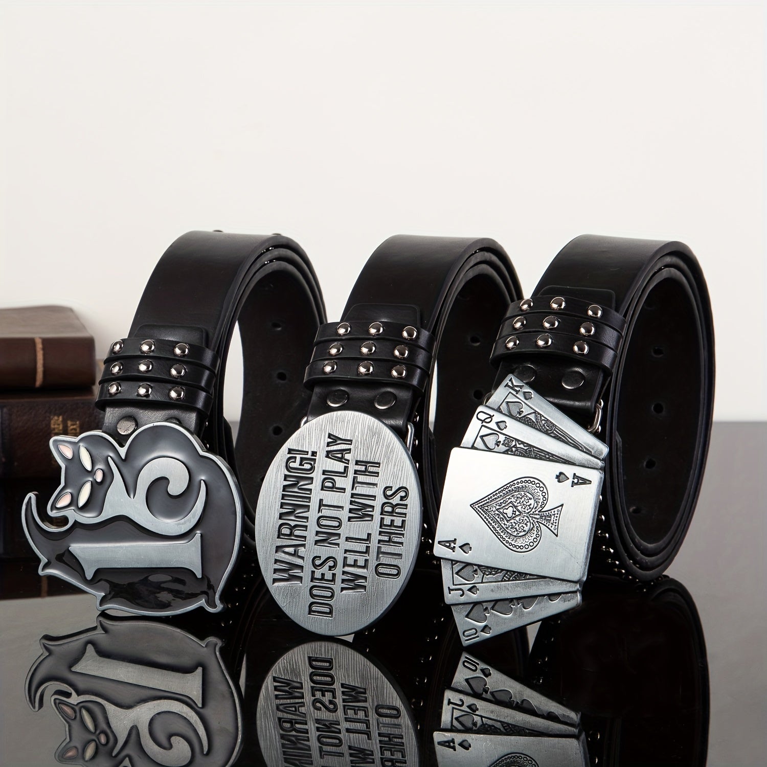 Rock Style Men's Belt Rivet Punk Style Belt