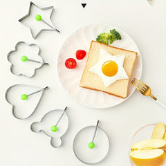 1PC Heart & Star Shaped Fried Egg Mold Stainless Steel