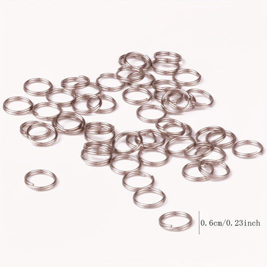 100pcs Stainless Steel Split Ring Double Ring Jump Ring Mini Connecting Key Ring