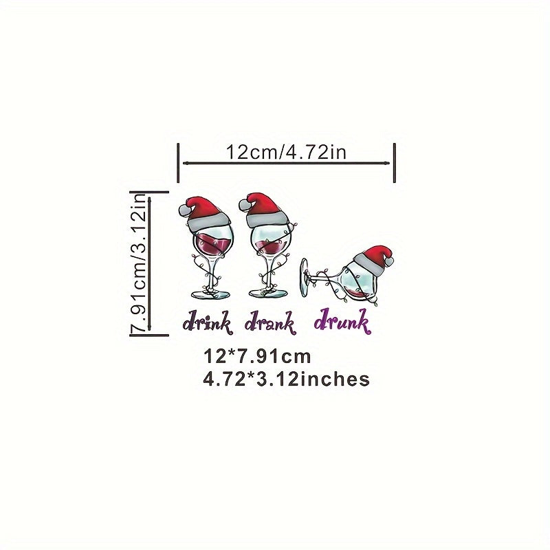 2pcs Xmas DIY Iron On Transfer Stickers T shirts Jackets Jeans Garment Access