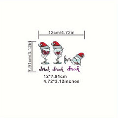 2pcs Xmas DIY Iron On Transfer Stickers T shirts Jackets Jeans Garment Access