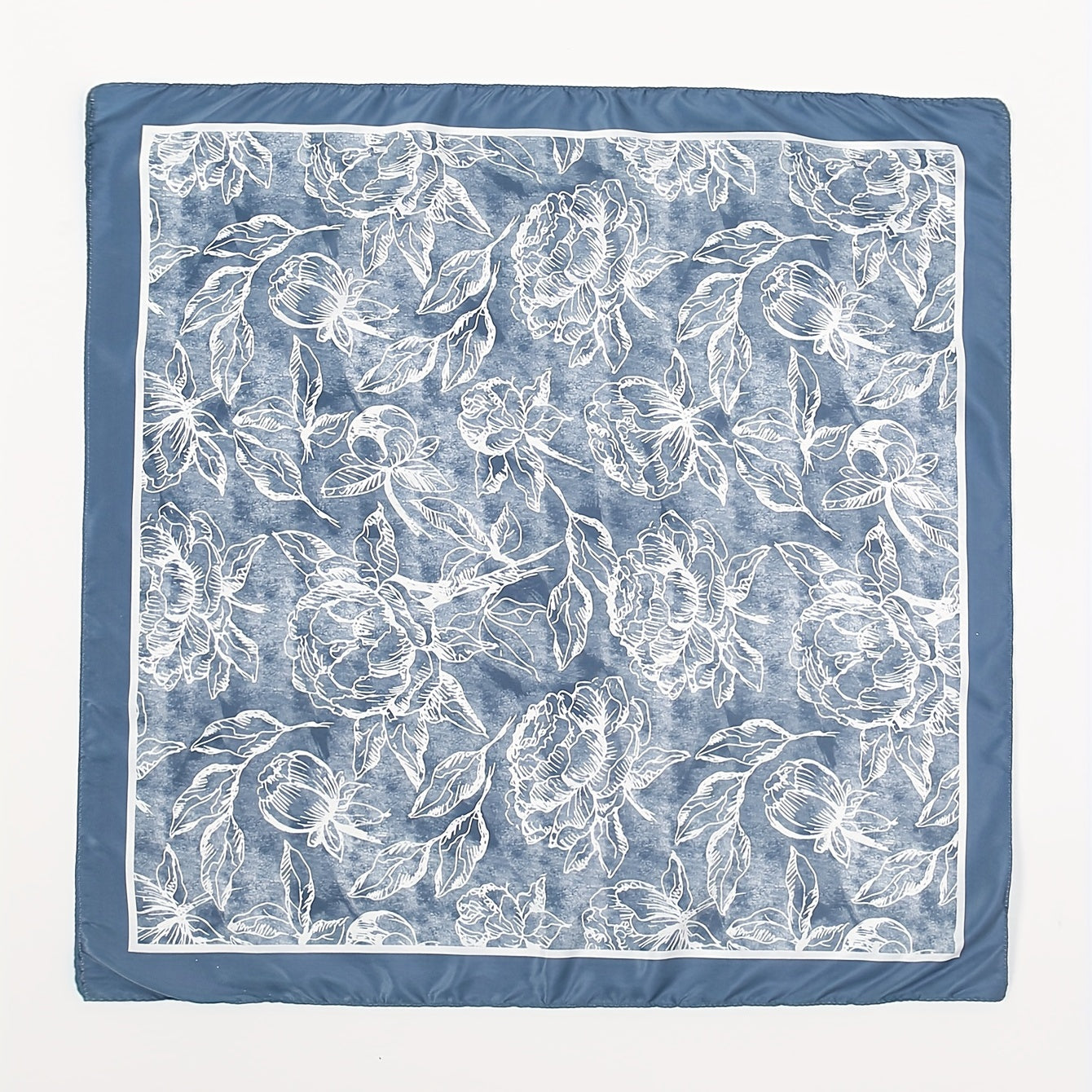 Flower Print Bandana Tie Dye Gradient Square Scarf Women