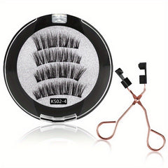 3D Magnetic False Eyelashes Faux Mink Lashes With Tweezers