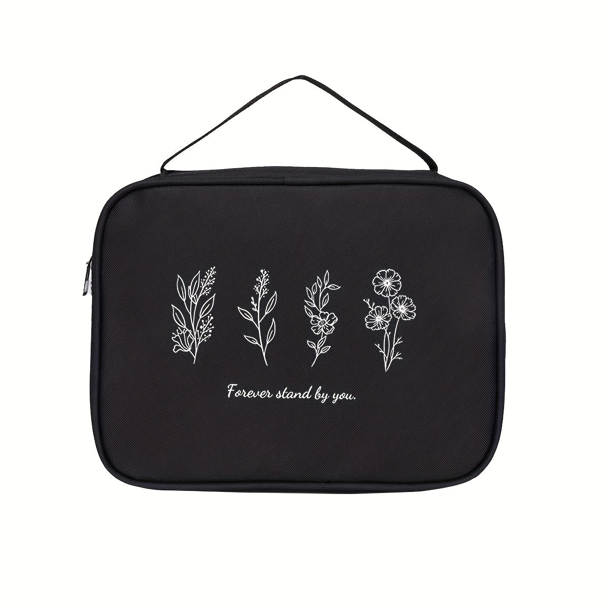 Versatile Floral Line Printed Bible Bag Casual Large Capacity Handbag