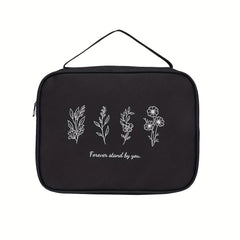 Versatile Floral Line Printed Bible Bag Casual Large Capacity Handbag