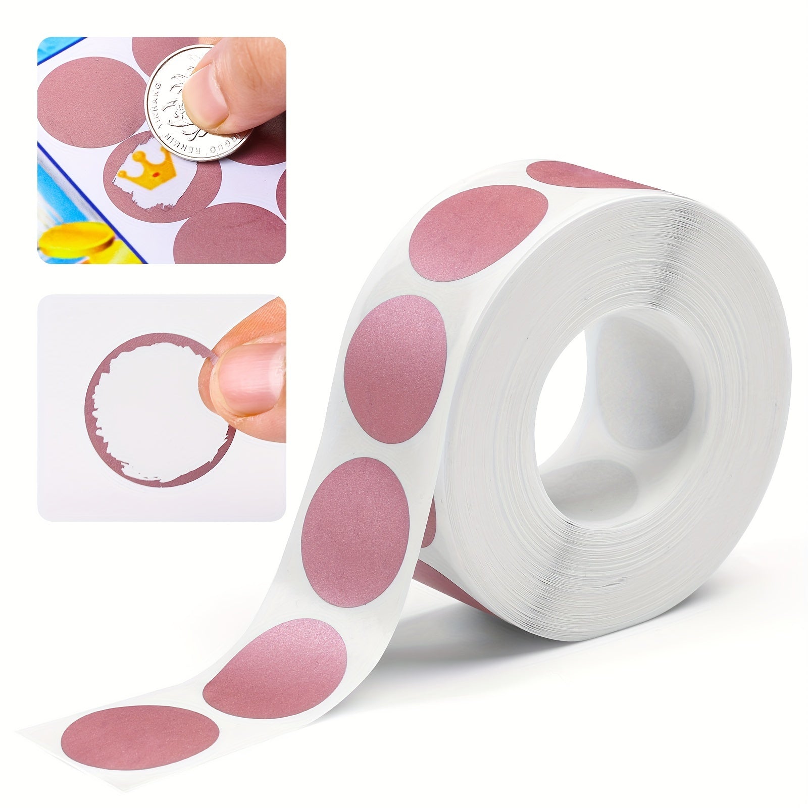 1000pcs 25mm Round Rose Golden Scratch Stickers Self adhesive Scratch Labels