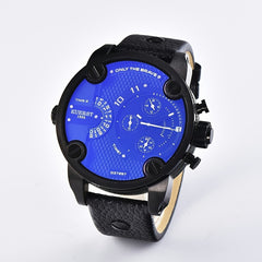 KUERST Dual Time Zone Large Dial Quartz Watch Waterproof Sports Watch