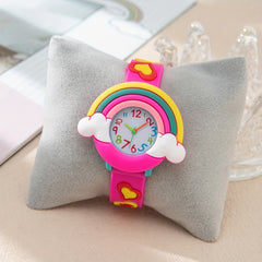 Rose Red Rainbow Casual Watch Women, Analog Quartz Wristwatch