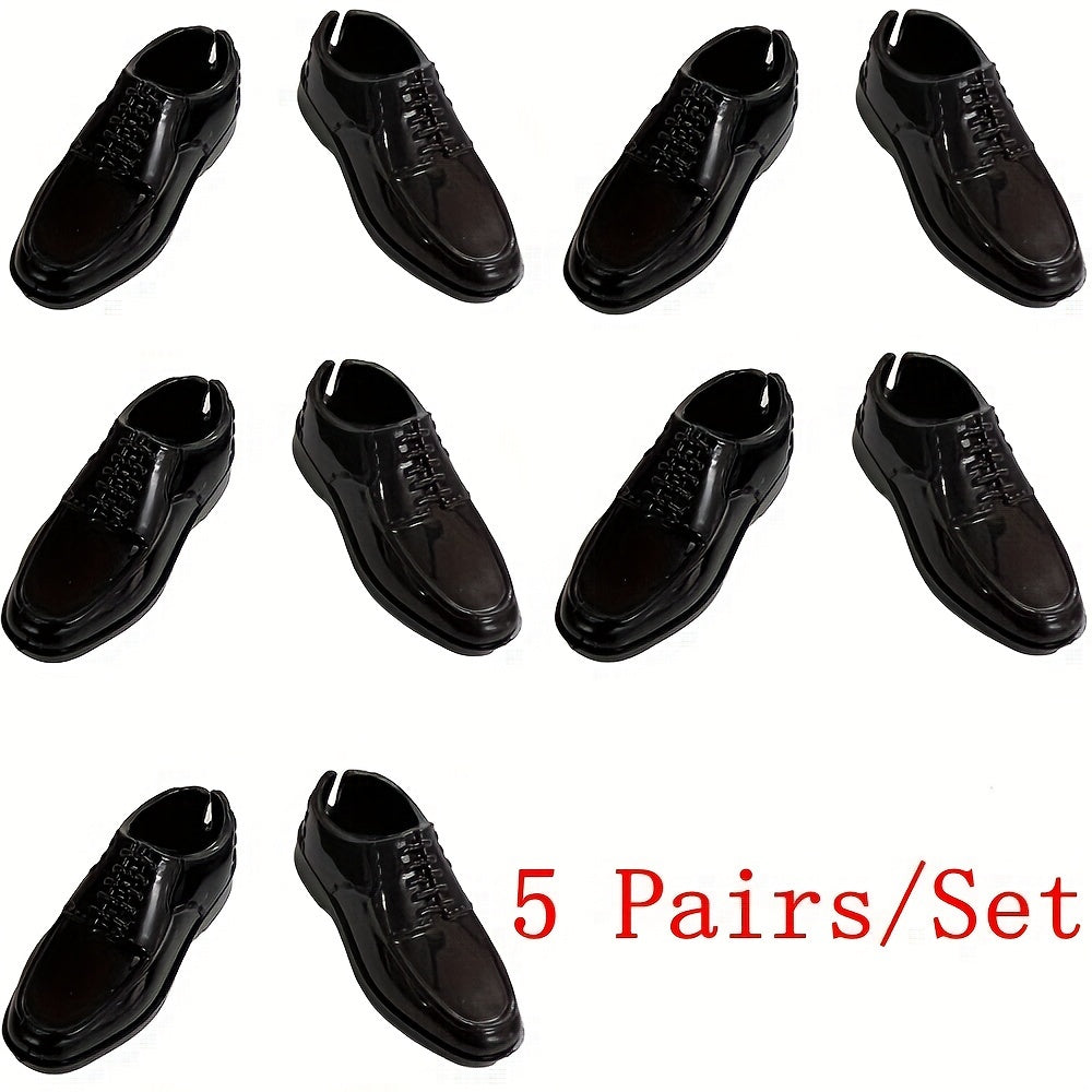 5 Pairs of 1:6 Scale Male Doll Shoes for DIY Dressing, Fashionable Mini Figures