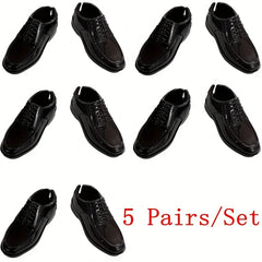 5 Pairs of 1:6 Scale Male Doll Shoes for DIY Dressing, Fashionable Mini Figures