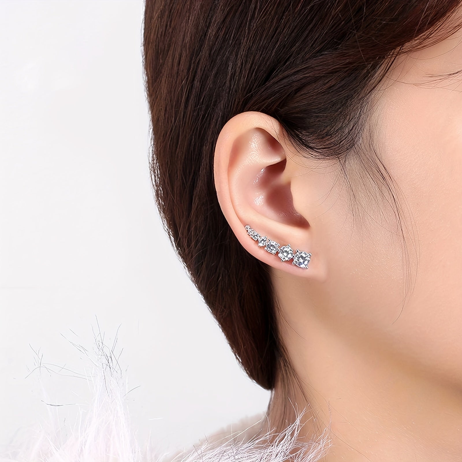 5CT Moissanite S925 Sterling Silver Earring Stud For Women