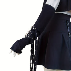 Rivet Belt Decor Punk Gloves Gothic Fingerless Gloves