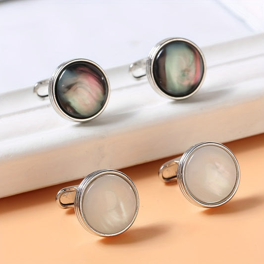 Crystal Inlaid Button Cufflinks Wedding Accessories
